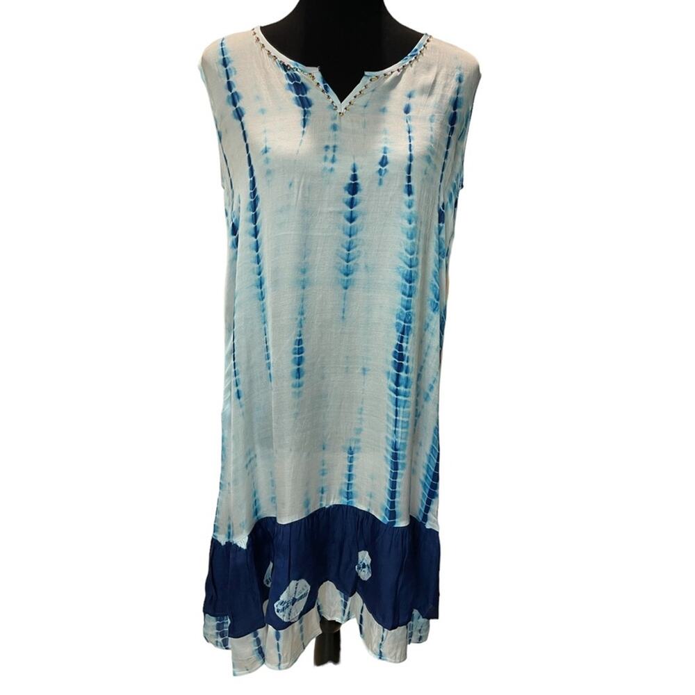 New ~ AREA STARS  ~ Tie Dye Malta Short Dress In Blue ~ 100% VISCOSE XS